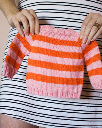 Fresh Squeezed PDF Top-Down Raglan Baby Sweater Knitting Pattern