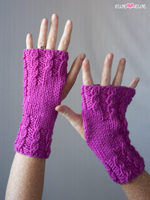 Born to be Warm PDF Cable Wrist Warmers Knitting Pattern