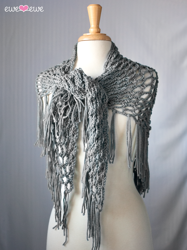 Groove Cruise FREE Crochet Shawl Pattern with Fringe PDF