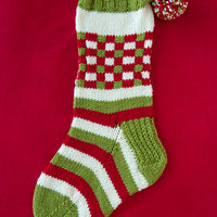 Dashing Through the Plaid PDF Christmas Stocking Knitting Pattern