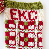 Dashing Through the Plaid PDF Christmas Stocking Knitting Pattern