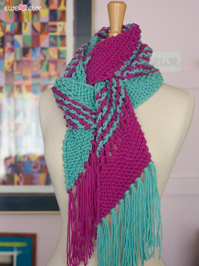 Blue Raspberry Jam PDF Scarf Knitting Pattern