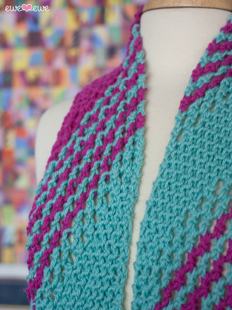 Blue Raspberry Jam PDF Scarf Knitting Pattern