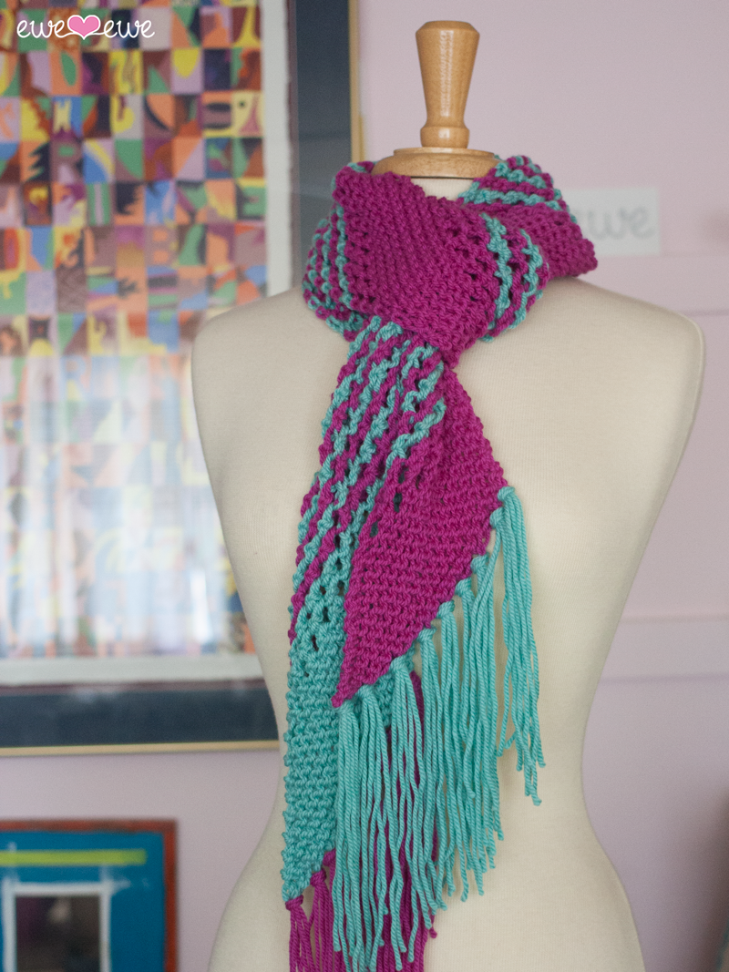 Blue Raspberry Jam PDF Scarf Knitting Pattern