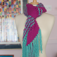 Blue Raspberry Jam PDF Scarf Knitting Pattern