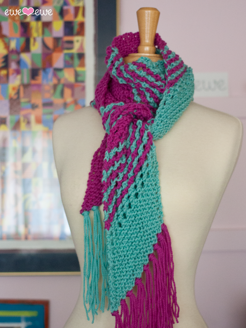 Blue Raspberry Jam PDF Scarf Knitting Pattern