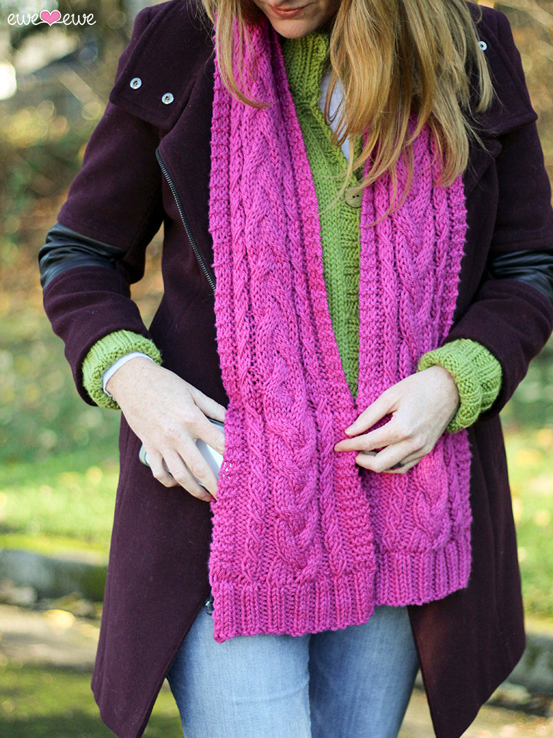 Pretty Pocket Scarf PDF Knitting Pattern