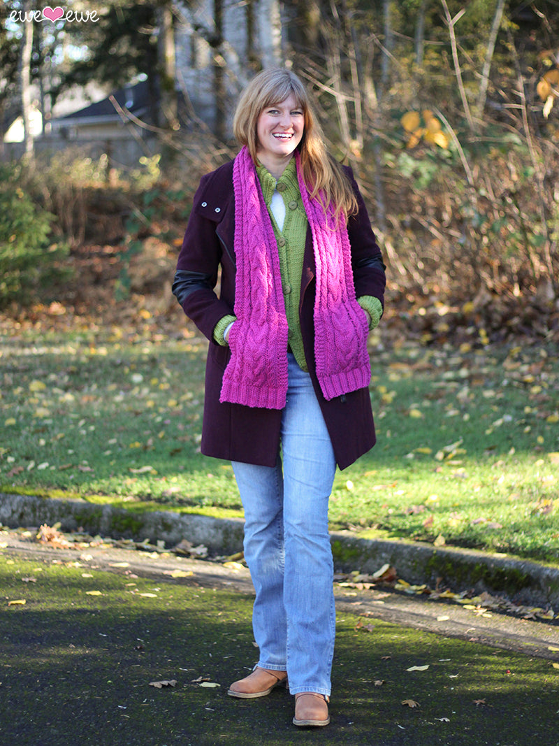 Pretty Pocket Scarf PDF Knitting Pattern