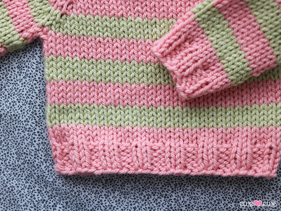 Sweet Dreaminess PDF Top-Down Raglan Baby Sweater Knitting Pattern