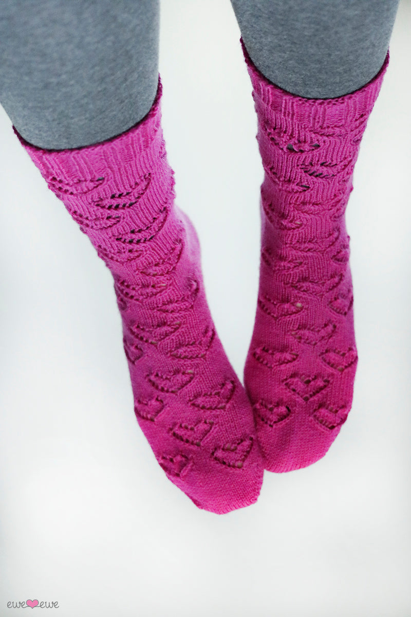 Ewe Heart Socks PDF Knitting Pattern