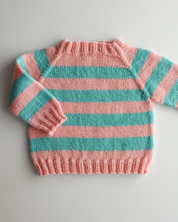 Cuddle Fluff PDF Top-Down Raglan Baby Sweater Knitting Pattern