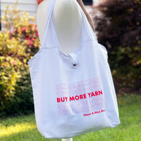 BUY MORE YARN Cotton Tote Bag with Snap Closure