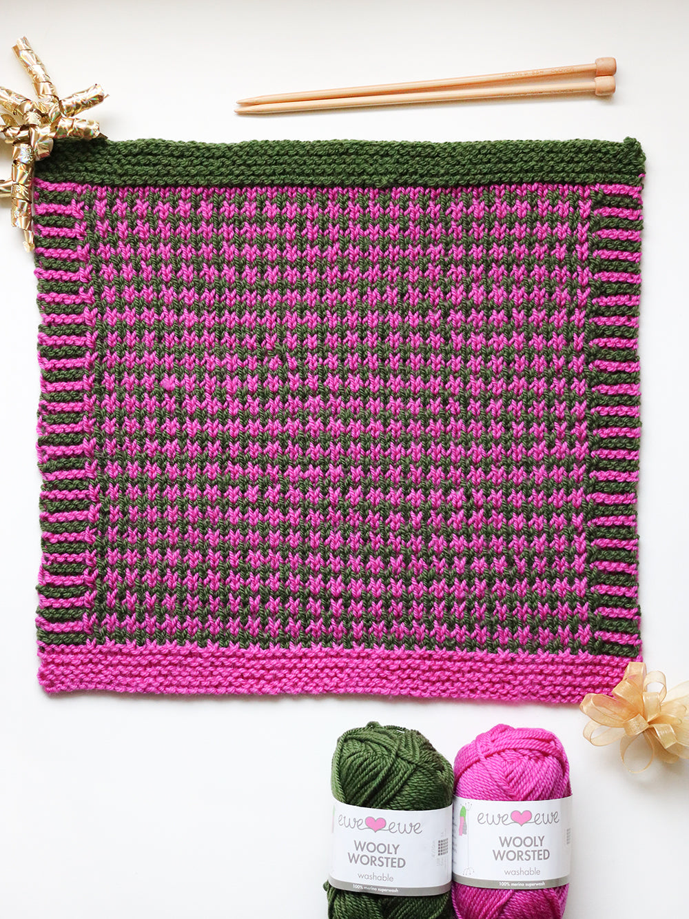 Celebration Blanket – Block 10: Interweaving Mosaic FREE Knitting Pattern PDF