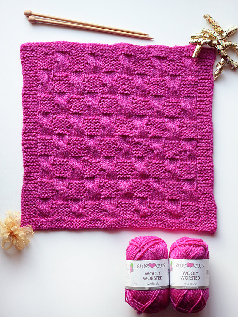 Celebration Blanket – Block 12 – Tying Ribbons FREE Knitting Pattern PDF