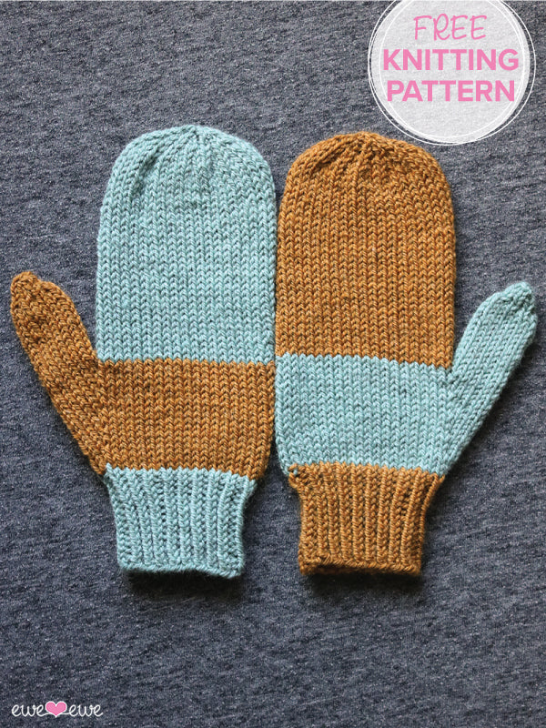 Easy Twisted Rib Mittens FREE Knitting Pattern