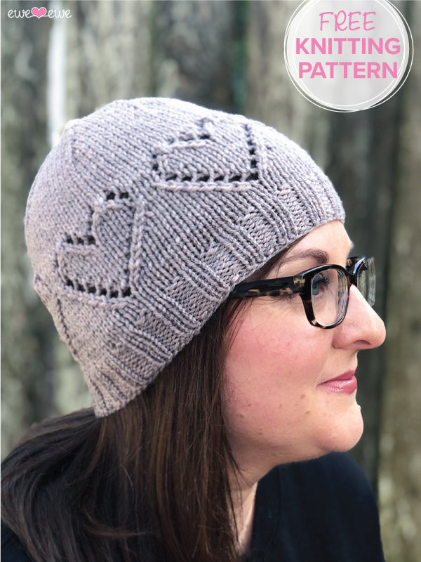 Ewe Heart Hat FREE Lace Hat PDF Knitting Pattern