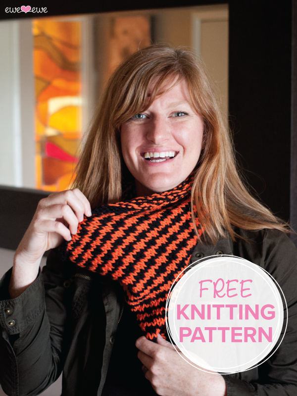 Halloween Houndstooth FREE Cowl Knitting Pattern