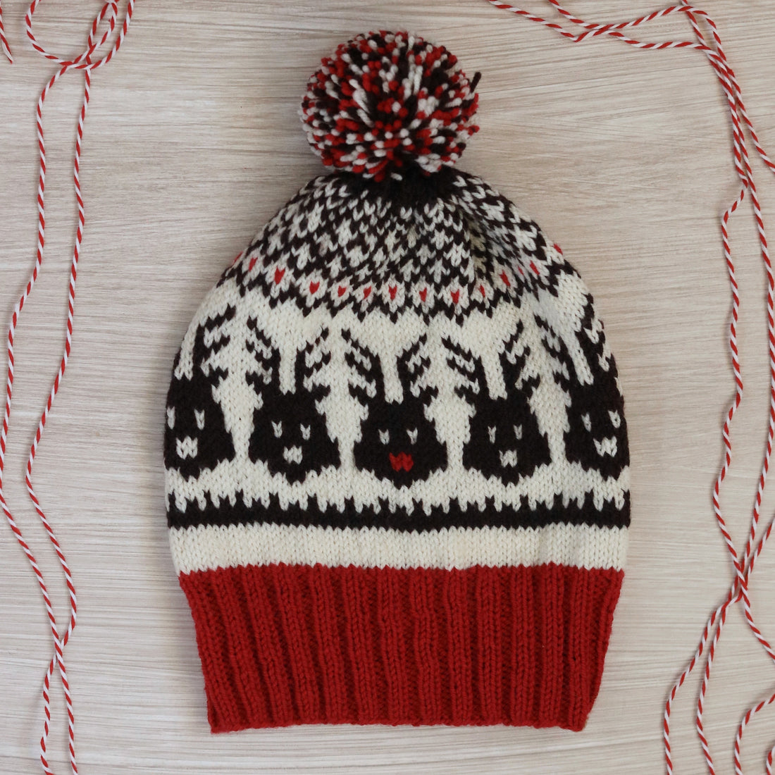 Head to the Sleigh! PDF Christmas Reindeer Hat Knitting Pattern