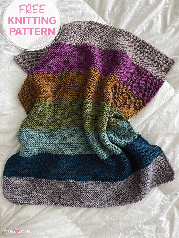 Softly Striped Baby Blanket FREE Knitting Pattern PDF